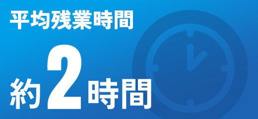 平均残業時間 約2時間