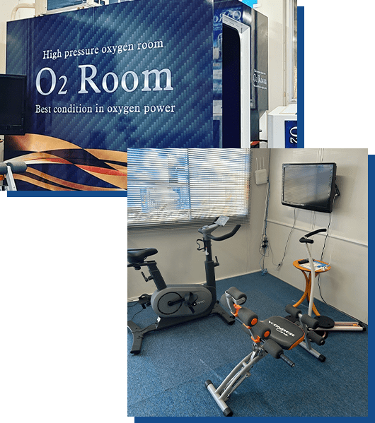 酸素BOXと運動マシンの設置